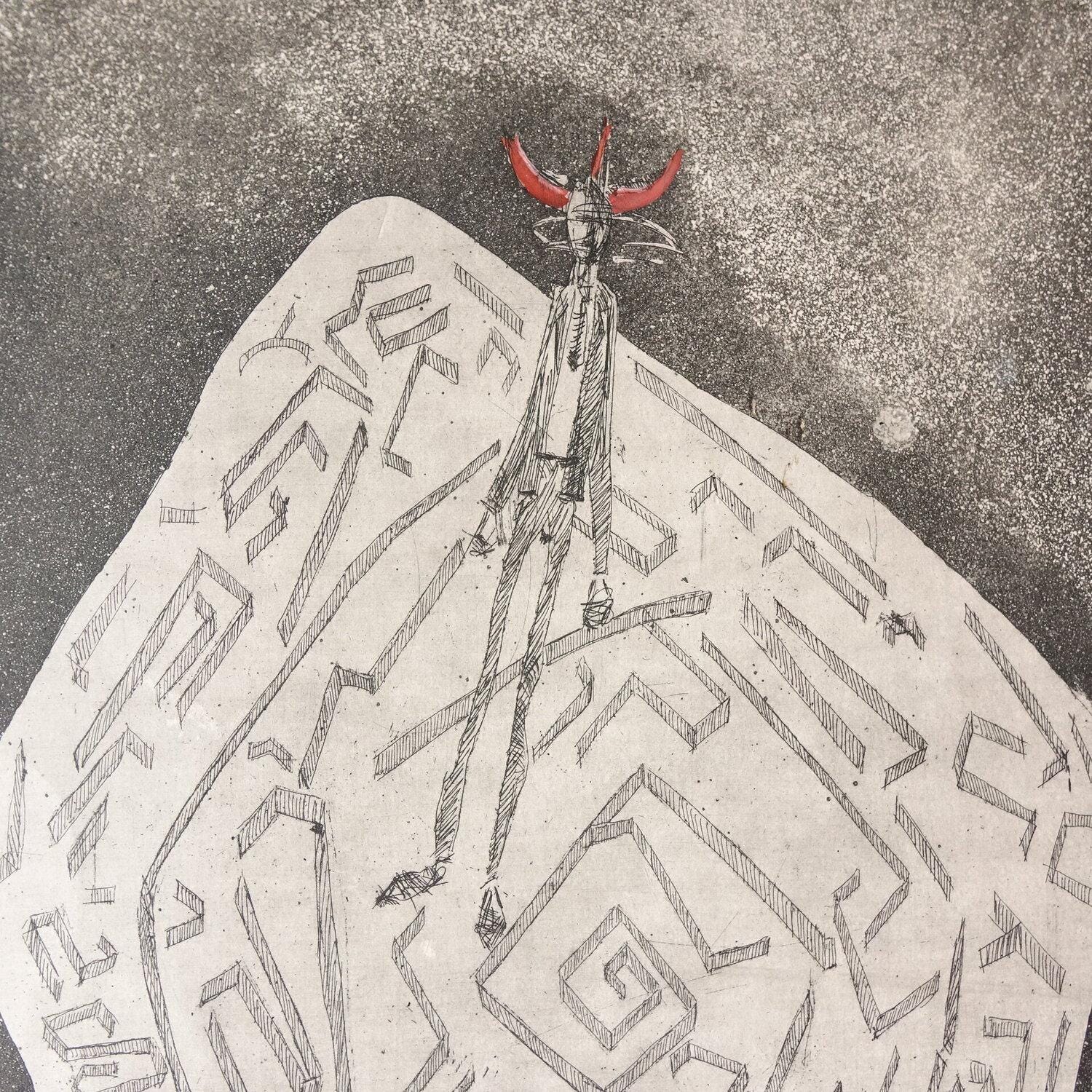 Archetipo del Minotauro | Incisione originale acquaforte e acquatinta | Arte mitologica contemporanea | Scognamiglio 2003 - Image 2