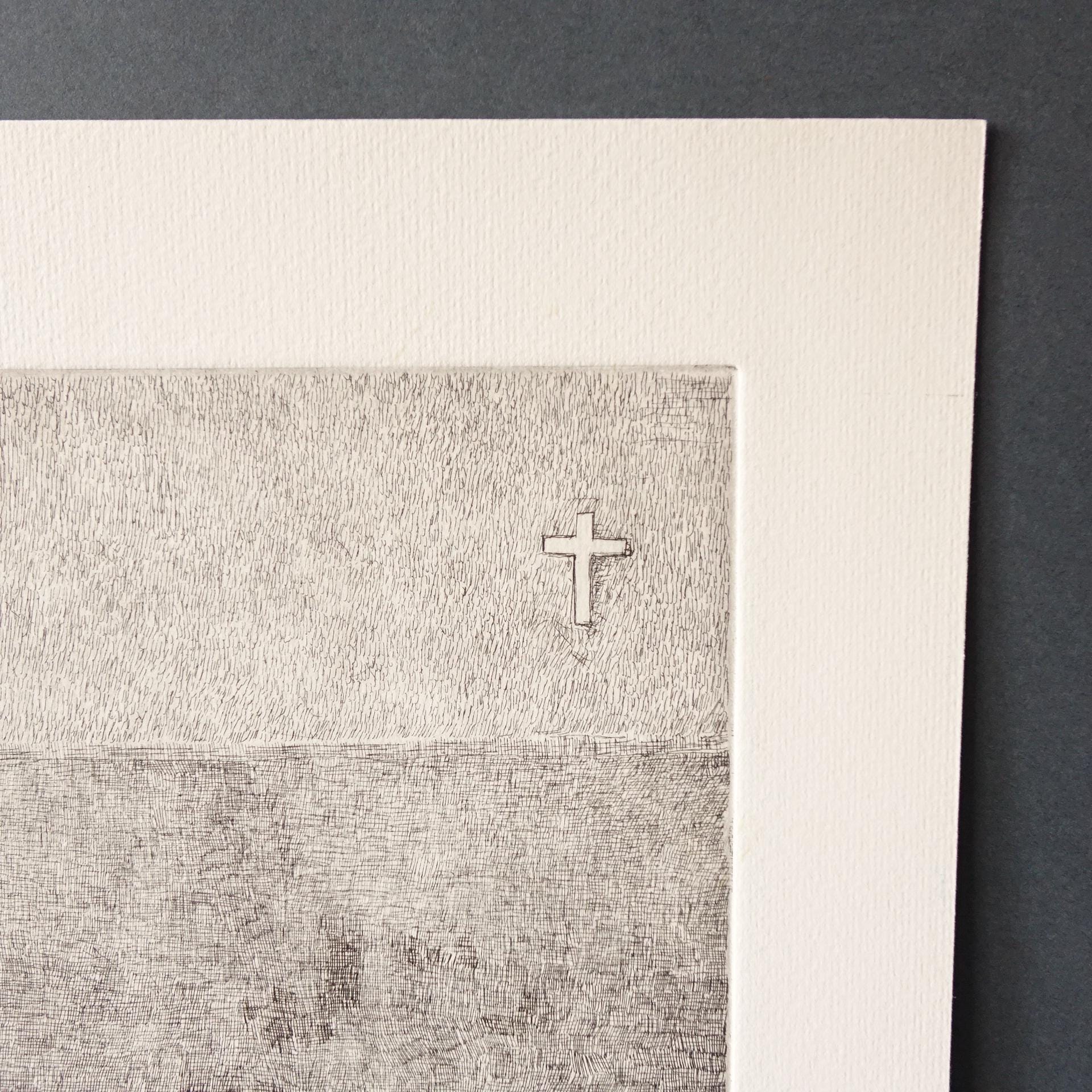 L'Attesa: Equilibrio tra Spiritualità e Materia, acquaforte, , incisione calcografica su carta cotone 100%, opera di Pasquale Scognamiglio - Image 3