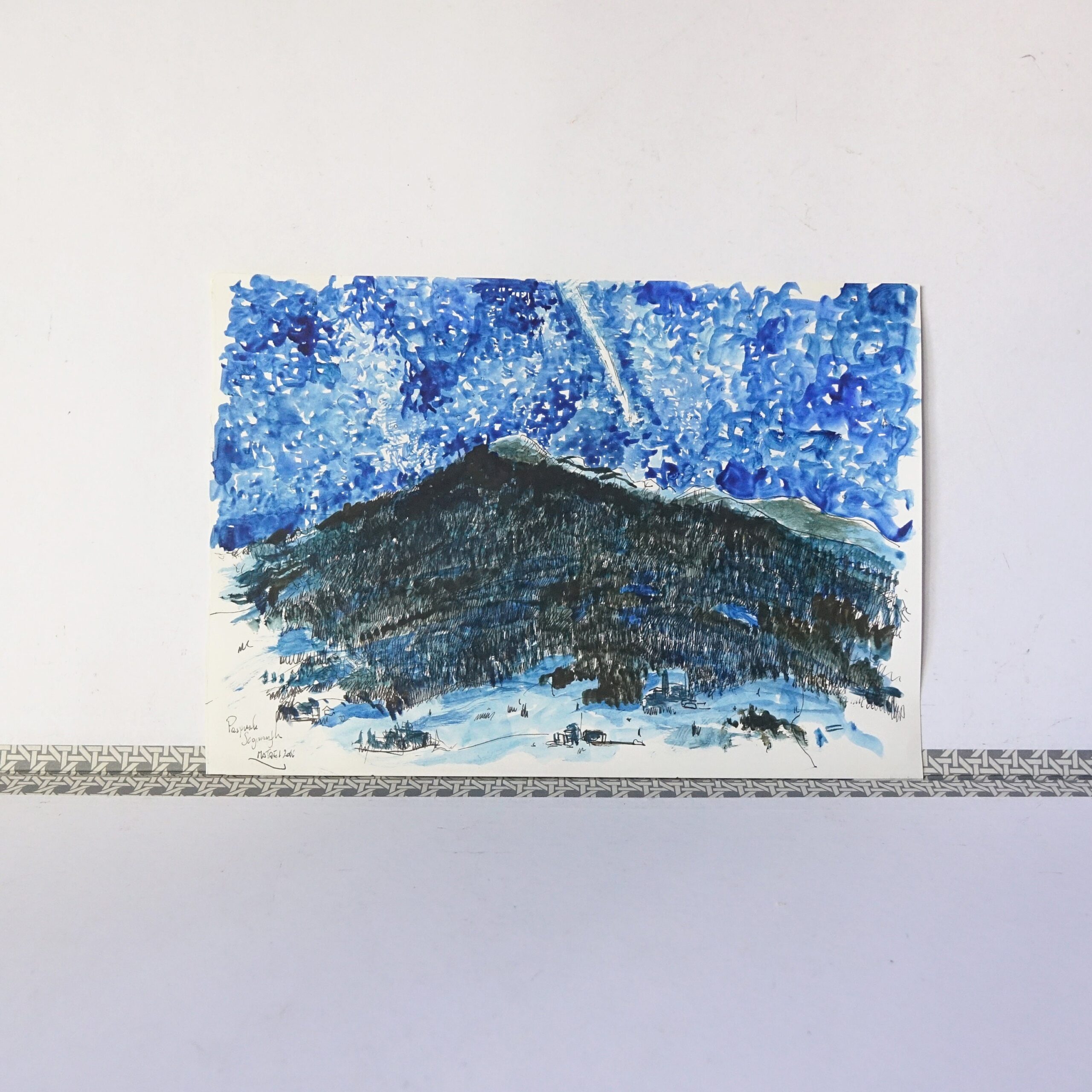 Watercolor of the Three Stars of Matrei in Austria - by Pasquale Scognamiglio - Image 3